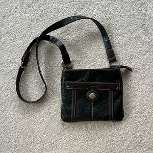 Mouflon‎ Black/Brown Crossbody Purse